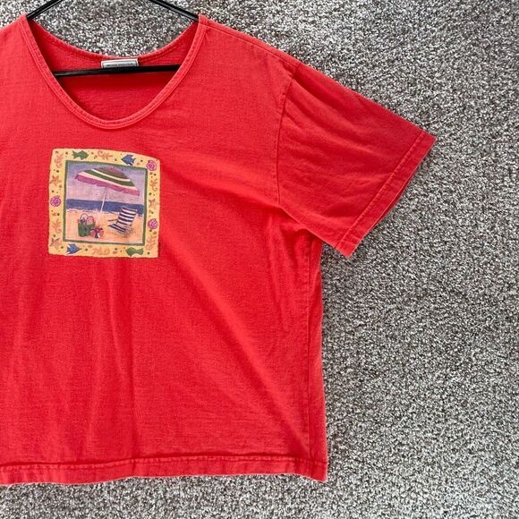 Vintage Soft As A Grape Shirt Womens Extra Large Pink Beach Chair Logo USA Made - Picture 4 of 10